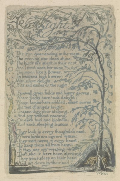 Nacht, plaat 29 uit Songs of Innocence door William Blake